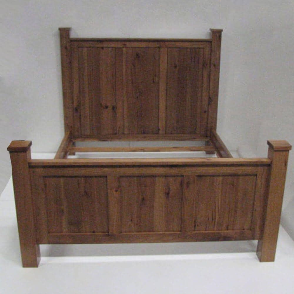 Dark finish bed frame and headboard